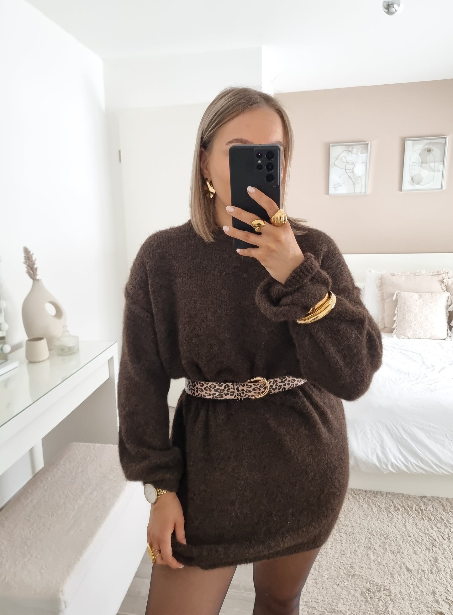 Fluffy sweater dress