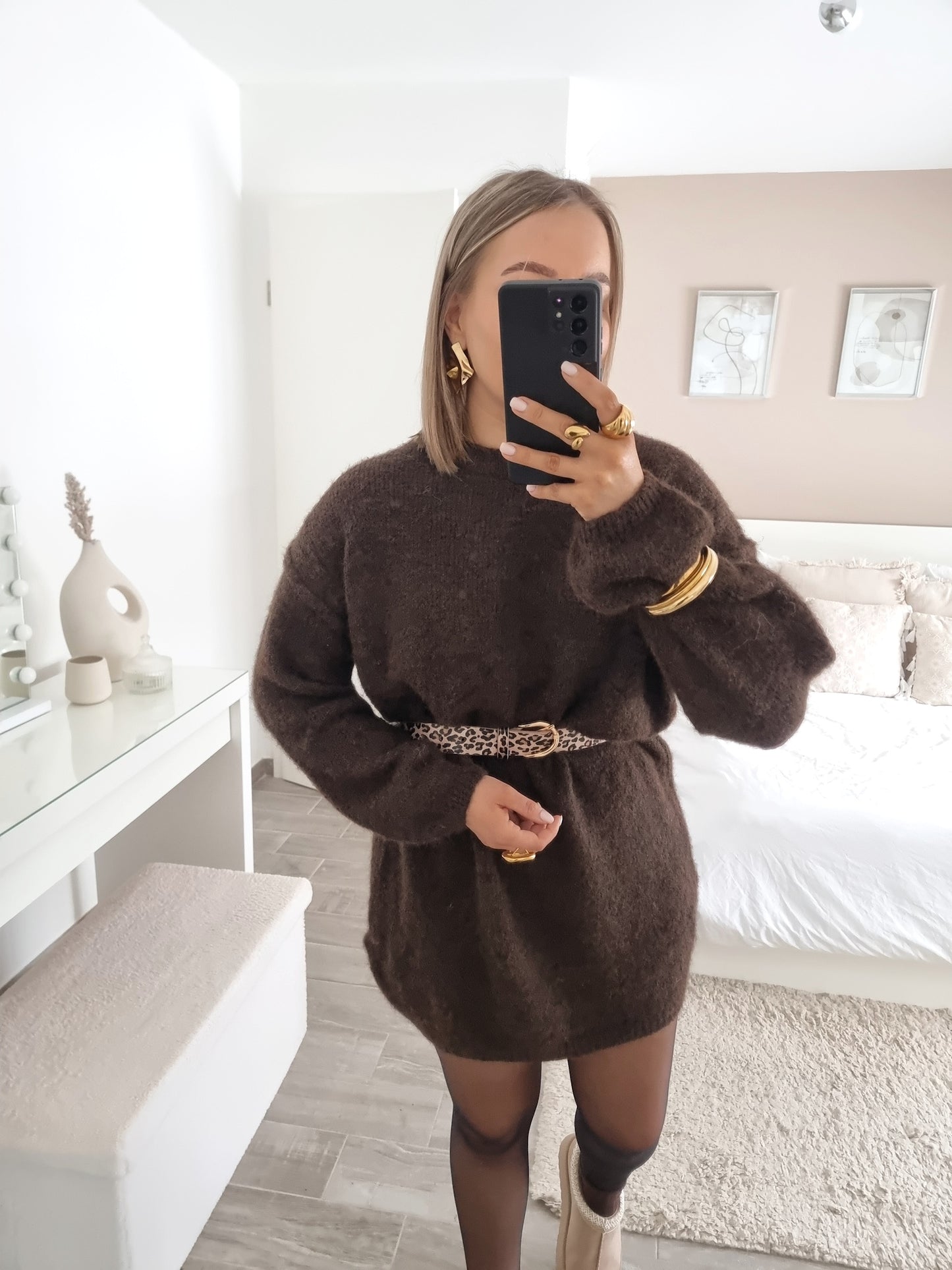 Fluffy sweater dress