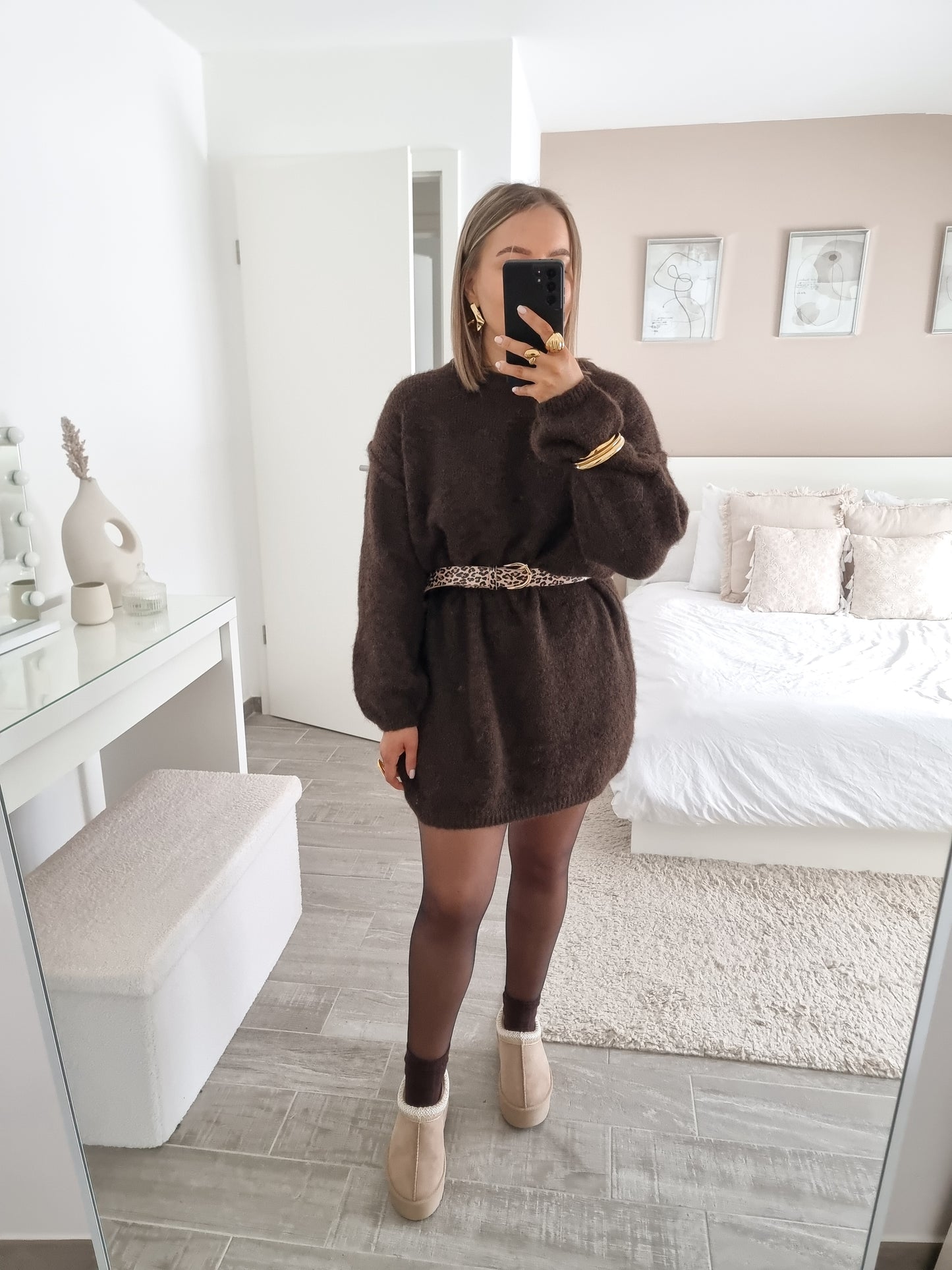 Fluffy sweater dress