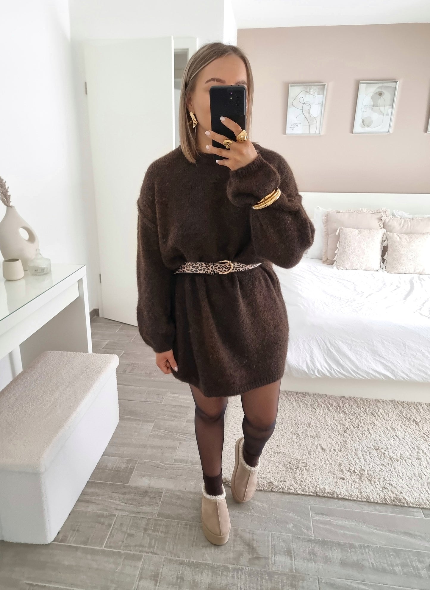 Fluffy sweater dress