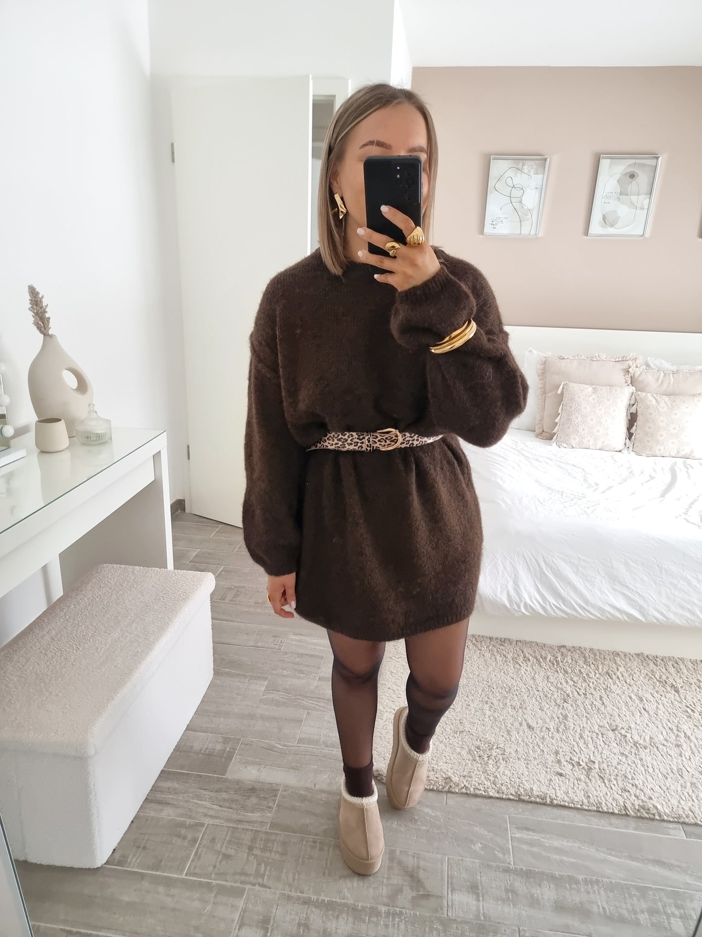 Fluffy sweater dress