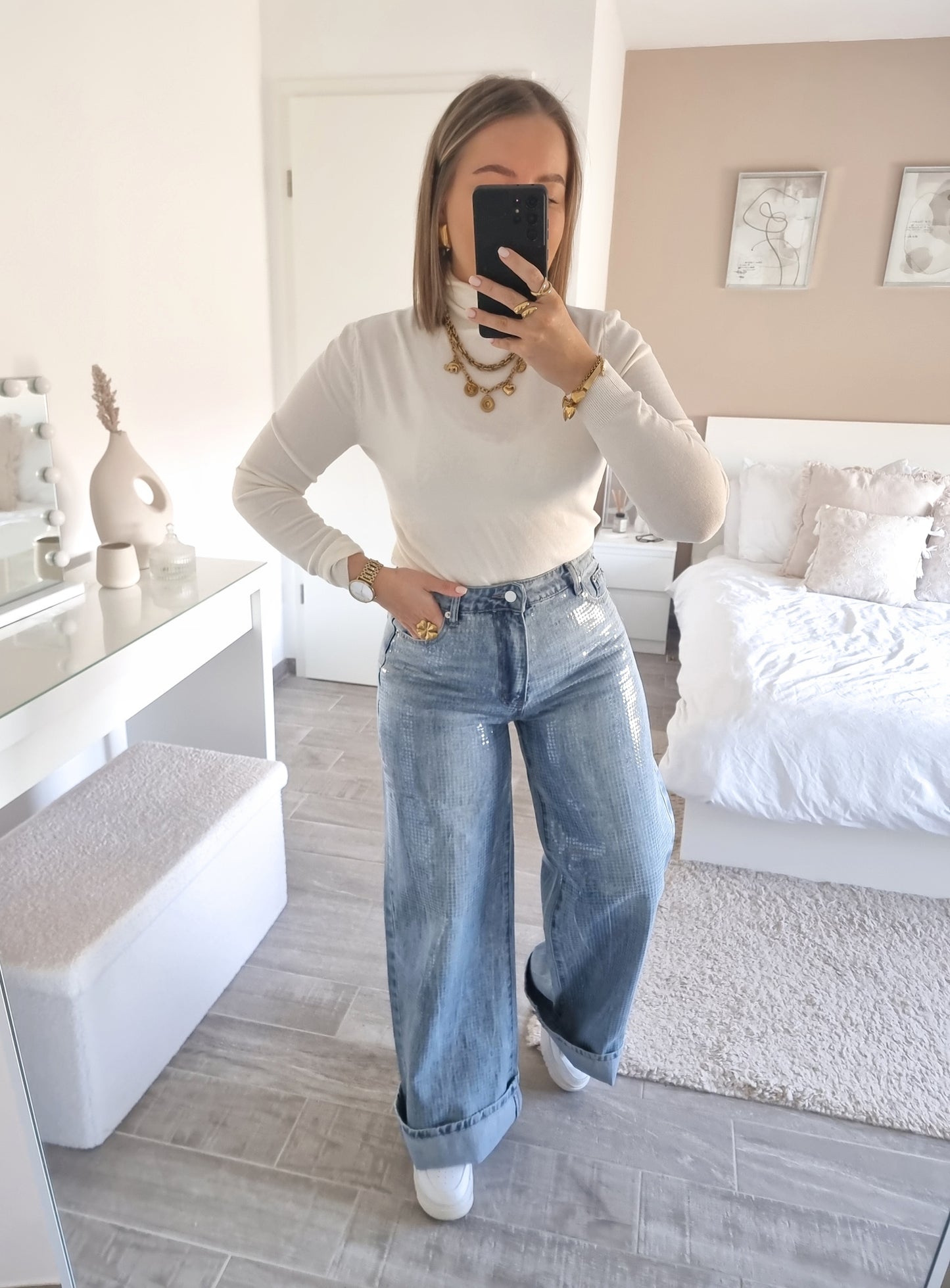 Sequin jeans
