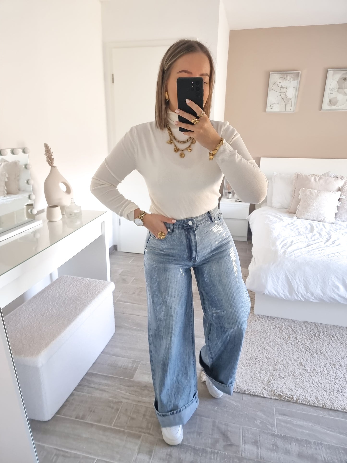 Sequin jeans