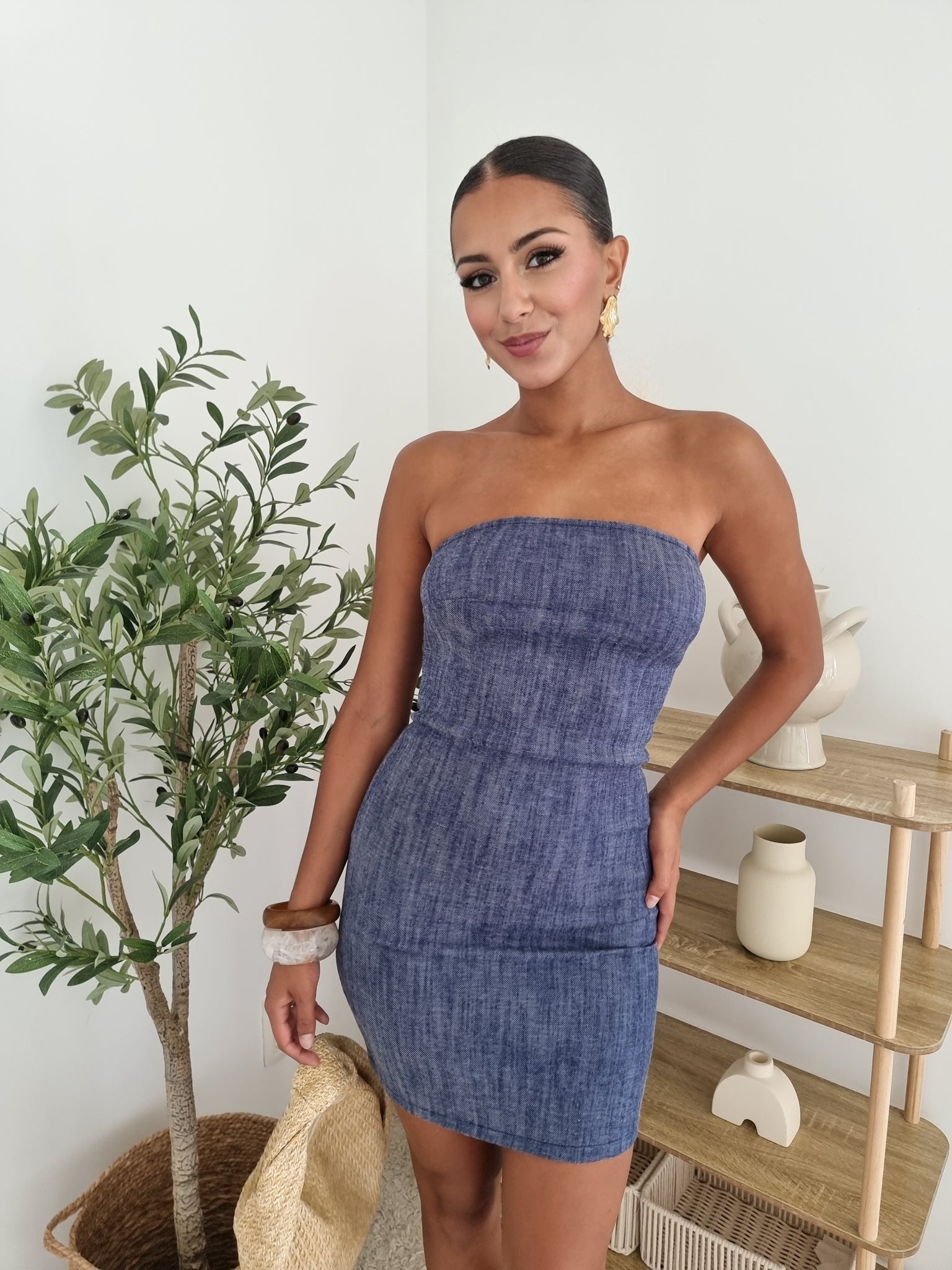 Robe tube jeans