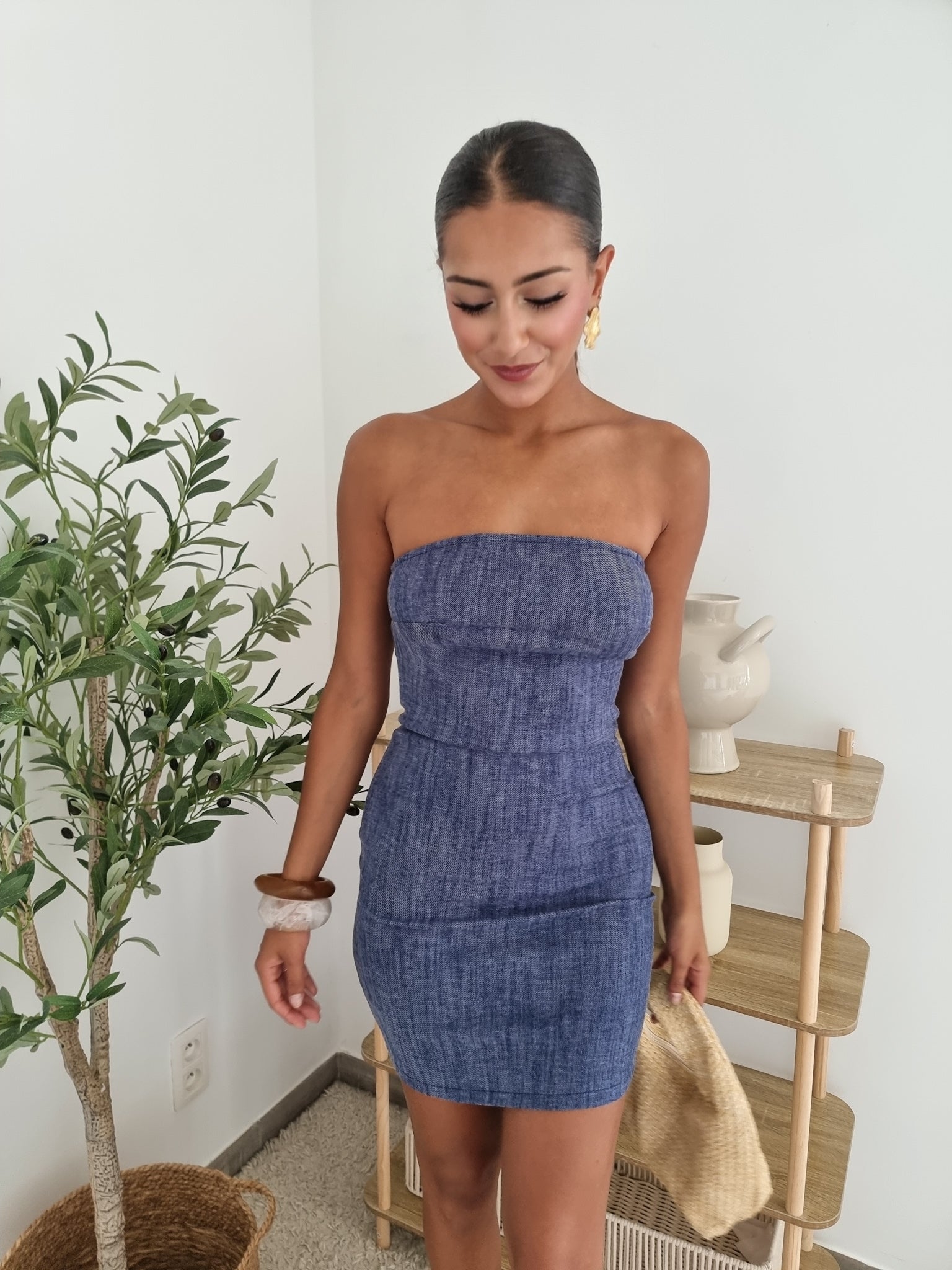 Robe tube jeans