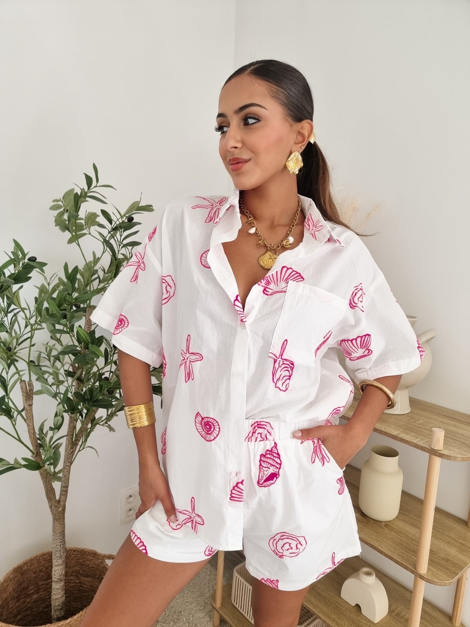Chemise coquillage
