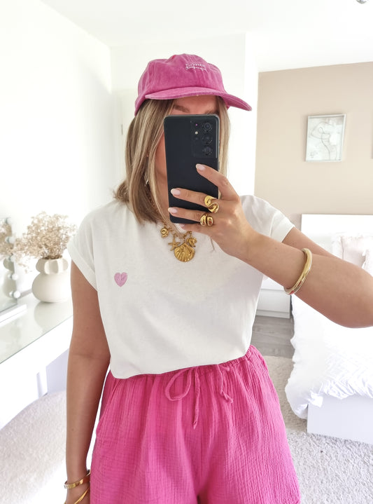 T-shirt cœur sequins